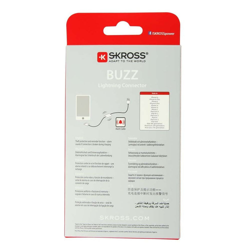 [Australia - AusPower] - Skross Buzz Lightning Connector Charge and Sync Alarm Cable for All Devices with Lightning Connector [SKR2700211] 
