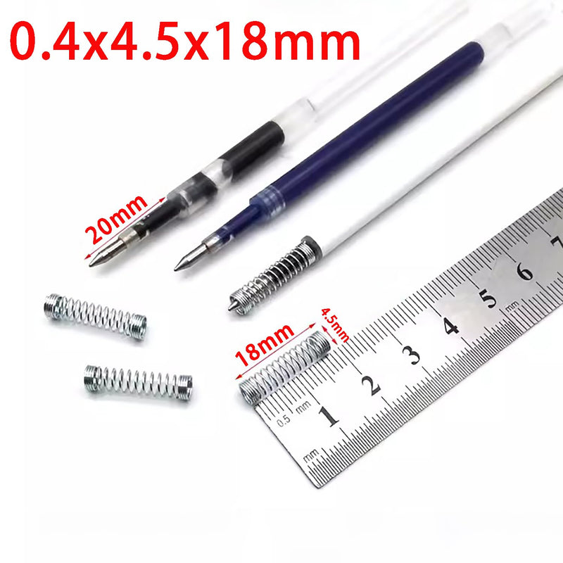 Customized Galvanized Zinc Plate Steel Wire Ball Point Pen Spring Small Ballpoint Pen Compression Spring Pressure Springs, Wire Diameter 0.4mm * Out Diameter 4.5mm * Length 18mm, 100PCS