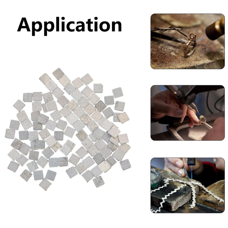 [Australia - AusPower] - 4.5 g Silver Soldering Set, Pre-Cut Silver Soldering Chips, Soldering Set Soldering Lug Ultra Tiny Medium Density Easy Soldering, 2 x 2 mm 1325°F 1360°F 1450°F 