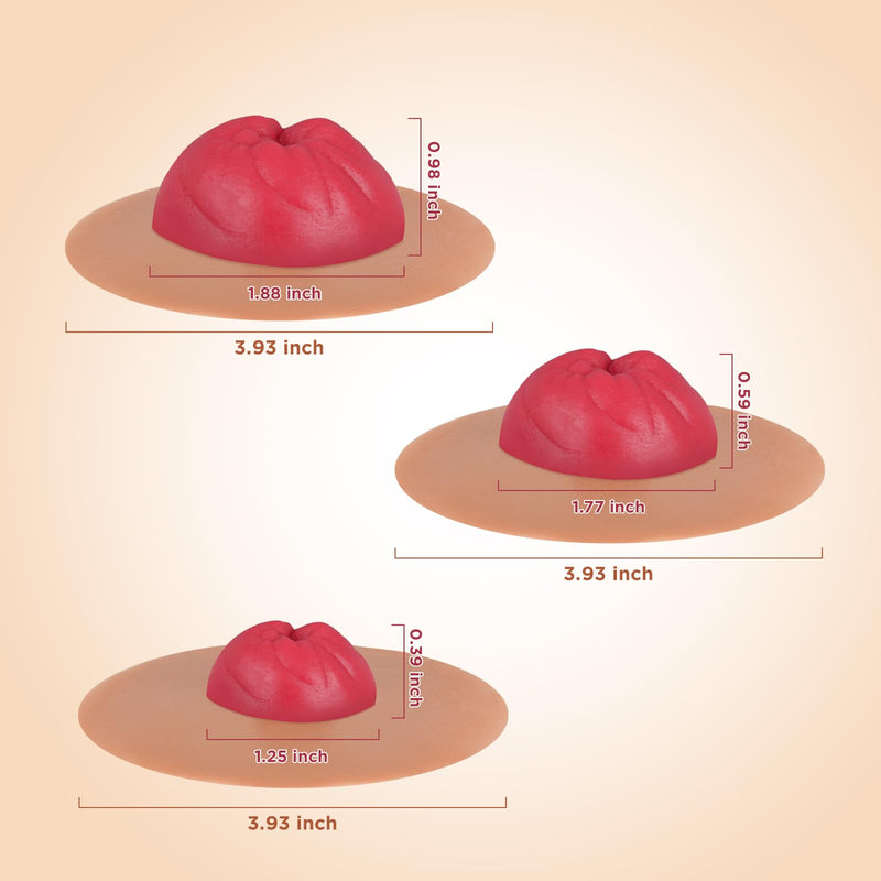 [Australia - AusPower] - Sticky Colostomy Simulators, Stoma Training Model Set, Multi-Skin Tone Ostomy Care Practice Models for Medical Training and Patient Education- Tan 