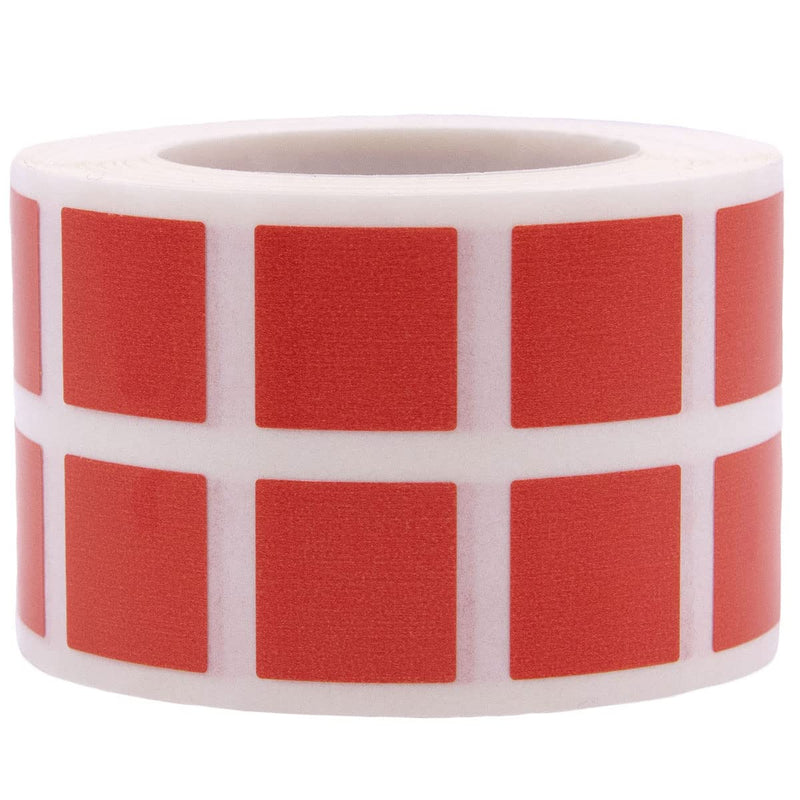 Red 1/2" Inch Square Adhesive Labels 1,000 Color Coding Dot Stickers for Efficient Inventory Management, Crafting Projects, and Organizational Tasks in Offices, Schools, and Homes Red