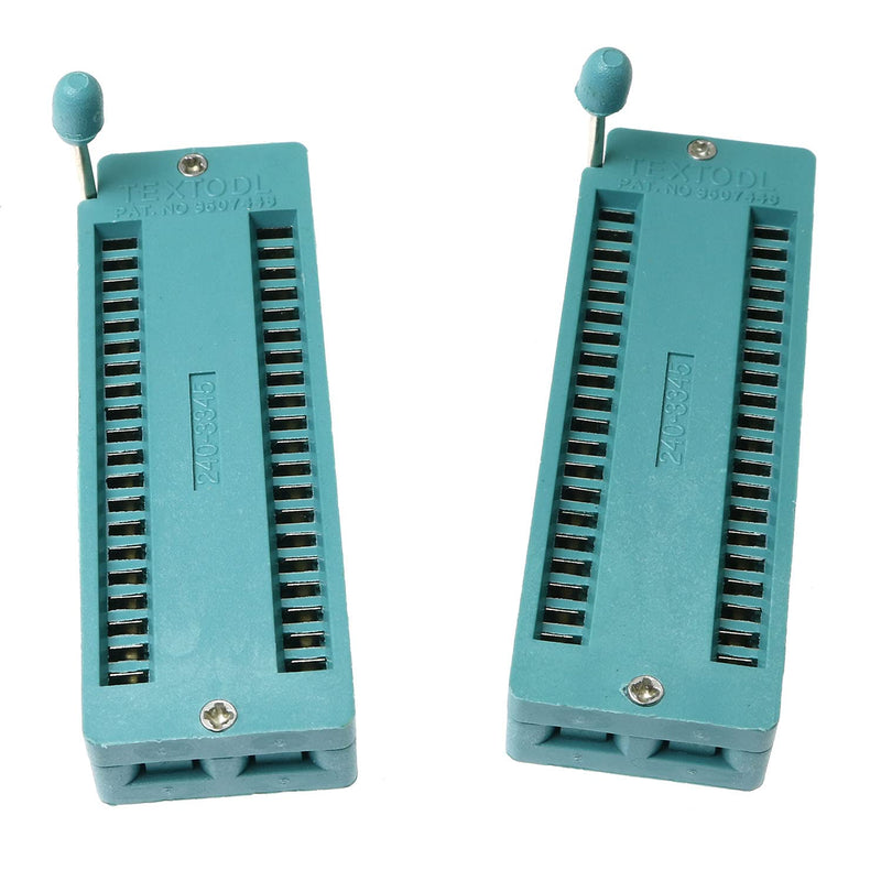 [Australia - AusPower] - 2pcs 40 Pin ZIF Dip Tester IC Test Socket Universal Integrated Circuit IC Socket, Green 