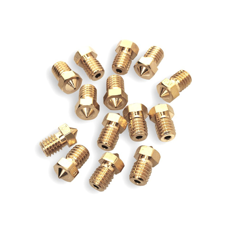 [Australia - AusPower] - 14 Pcs M6 3D Printer Nozzle 0.4mm Extruder Brass Nozzle Print Head for 1.75mm Filament E3D V5 V6 Makerbot 