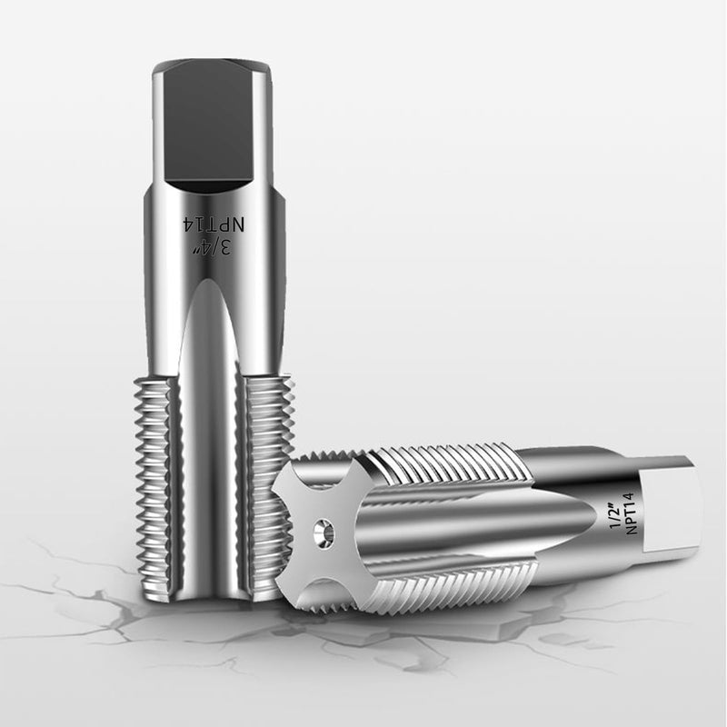 [Australia - AusPower] - 5-Piece NPT Pipe Tap Set, Precision Carbon Steel NPT Tap Set for Clean Accurate Threads, 3/4", 1/2", 3/8", 1/4", 1/8" NPT Tap, Perfect for Plumbers Mechanics DIYers, with Durable Plastic Case 5 Piece NPT Tap 