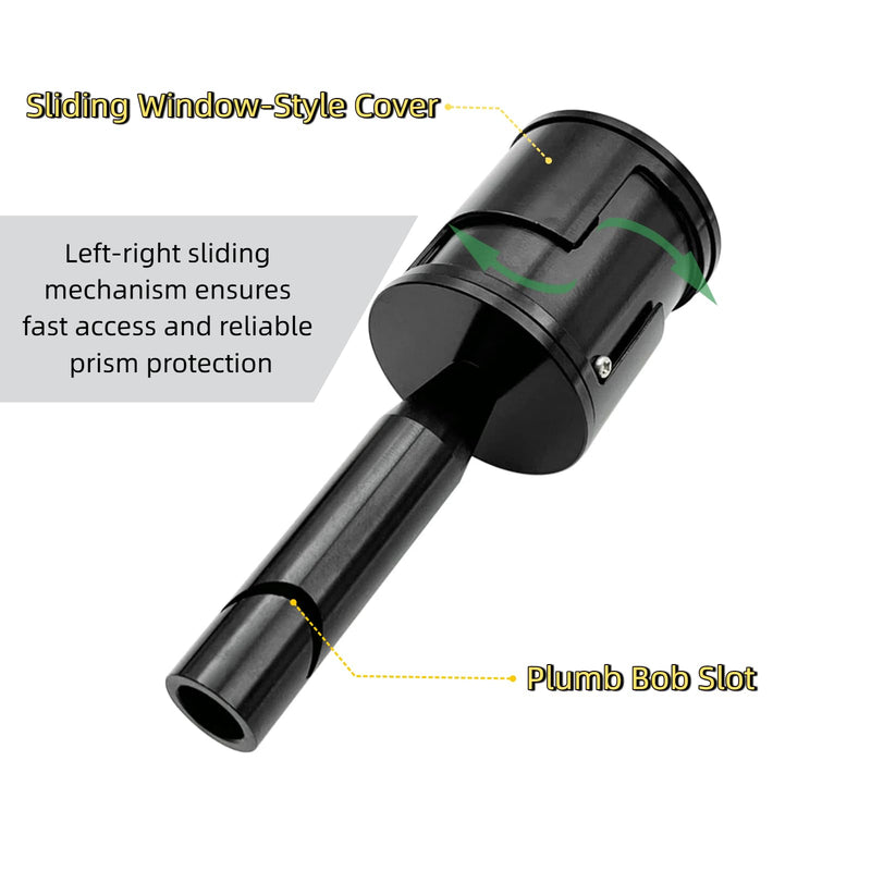 [Australia - AusPower] - Optical Square Right Angle Prism with K9 Glass Double Penta Prism Survey Tool for Total Station 90°/180° Layout Metal Cover Plumb Bob Slot Leather Case 
