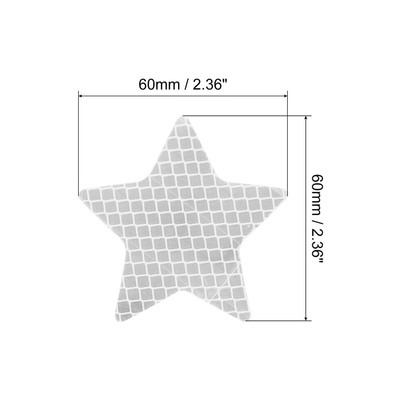 PATIKIL Reflective Stickers, 30 Pack 2.36 x 2.36 Inch Waterproof Adhesive High Visibility Night Caution Warning Star Shape Safety Tape Reflector for Trucks Trailers Cars, White