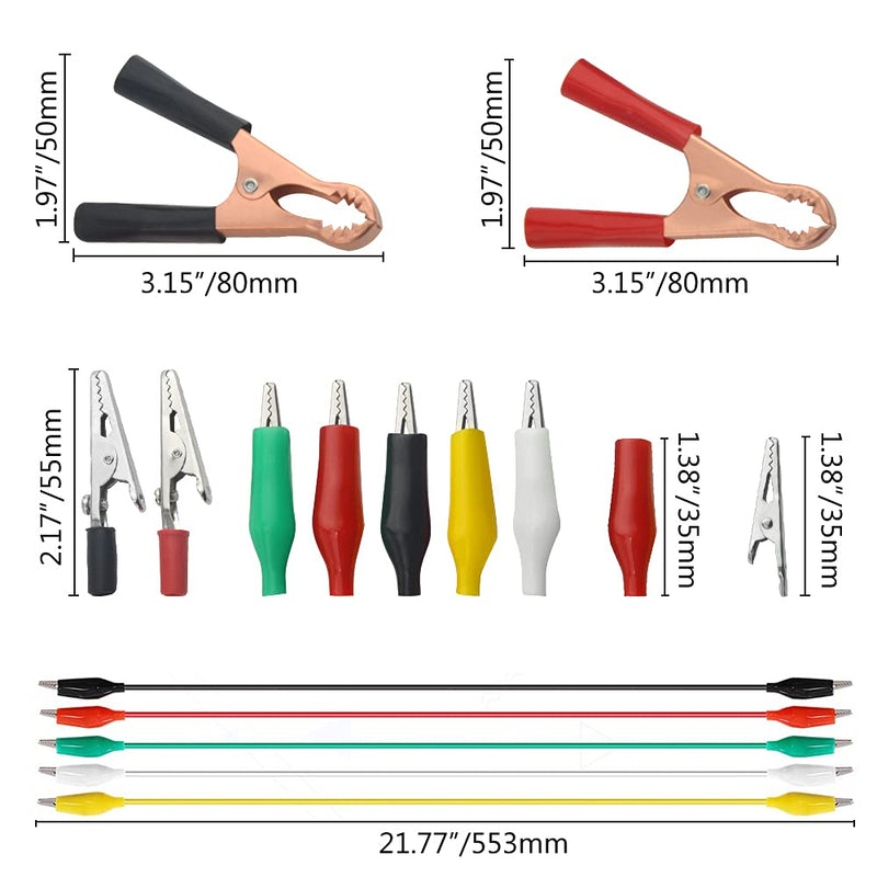 [Australia - AusPower] - WMYCONGCONG 50 PCS Metal Alligator Clips Electrical Crocodile Clips Car Battery Electric Test Clips Alligator Clamps 50A + Alligator Clips Electrical Test Leads for Electric Experiment Testing 