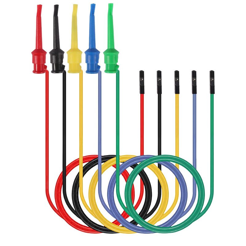 [Australia - AusPower] - 10PCS Test Hook Clip to Breadboard Female Jumper Wire Electrical Test Wire 22AWG Flexible Test Lead for Electrical Test 28.5cm 