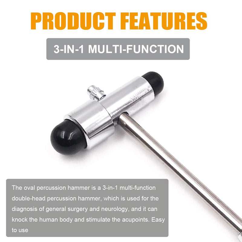 [Australia - AusPower] - FLYH Buck Neurological Hammer, Tromner Reflex Hammer with Needle and Brush, for Neurologic Reflex Diagnosis and Testing 