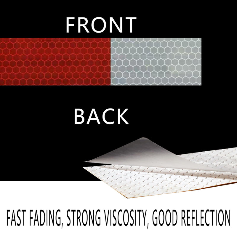 Dot-C2 Reflective Tape ,2inx393.7in .Reflective Tape .Reflective Tape For Trailers .Reflective Trailer Tape Outdoor Safety Caution Reflector Conspuicy For Trailers, Vehicles, Boats.(Red&White)