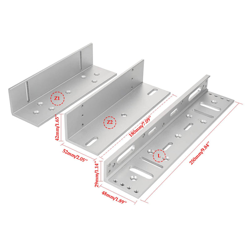 Z and L Bracket for 280KG 600LBS Holding Force Electromagnet Lock Single Door Access Control Electric Magnetic Door Lock Z and L Bracket