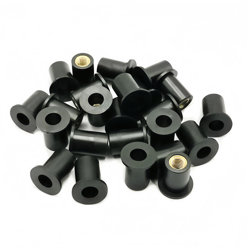 [Australia - AusPower] - 24 Pairs of M5 Neoprene Well Nut M5 x 25mm Stainless Steel Hex Socket Bolts Well Nuts Kit for Kayak Motorcycle Windscreen Accessories,Neoprene nut Contains Brass Nuts Copper nut Black 24 Pairs M5 Neoprene Well Nuts 