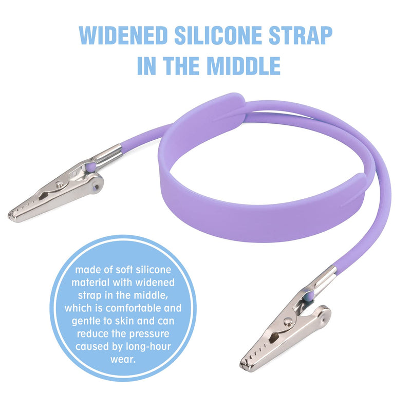 [Australia - AusPower] - Pack of 1 Bag Dental Bib Clips Autoclavable Silicone Bib Holders Clips Individually Wrapped for Napkin Towel Tattoo Light Purple 1 Piece/Bag 