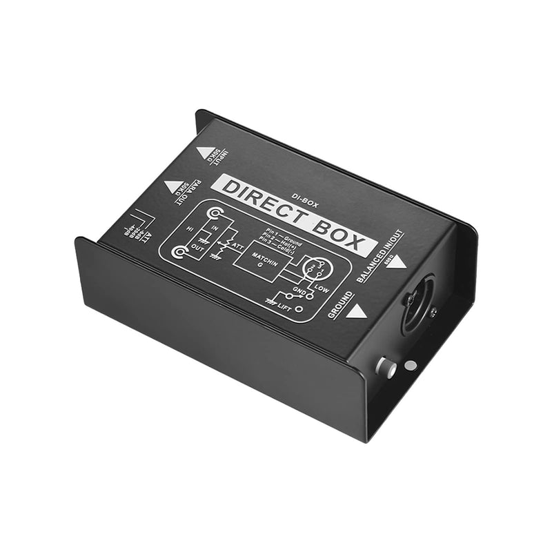 [Australia - AusPower] - Professional Single Channel Passive DI-Box Hum Eliminator Direct Injection Audio Box Balanced & Unbalance Signal Converter for Electric Guitar Bass Live Performance Direct Box 