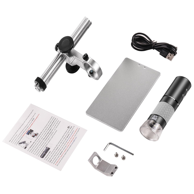 [Australia - AusPower] - Cainda 4K 3840 x 2160p WiFi Digital Microscope Camera with Adjustable Metal Stand, Wireless Portable Microscope for iPhone Android Phone and Windows Mac PC wifi microscope 