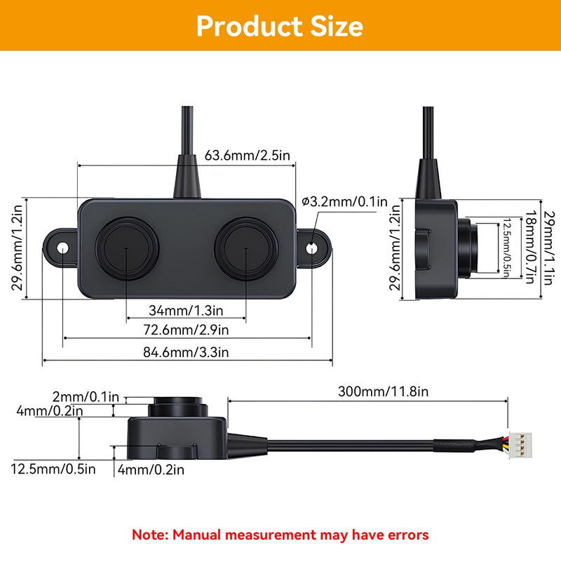 [Australia - AusPower] - Ultrasonic Distance Sensor, UART Controlled 3‑450cm Ranging DC 3.3V‑5V Waterproof Ultrasonic Range Detector Ultrasonic Distance Detector for Robot 