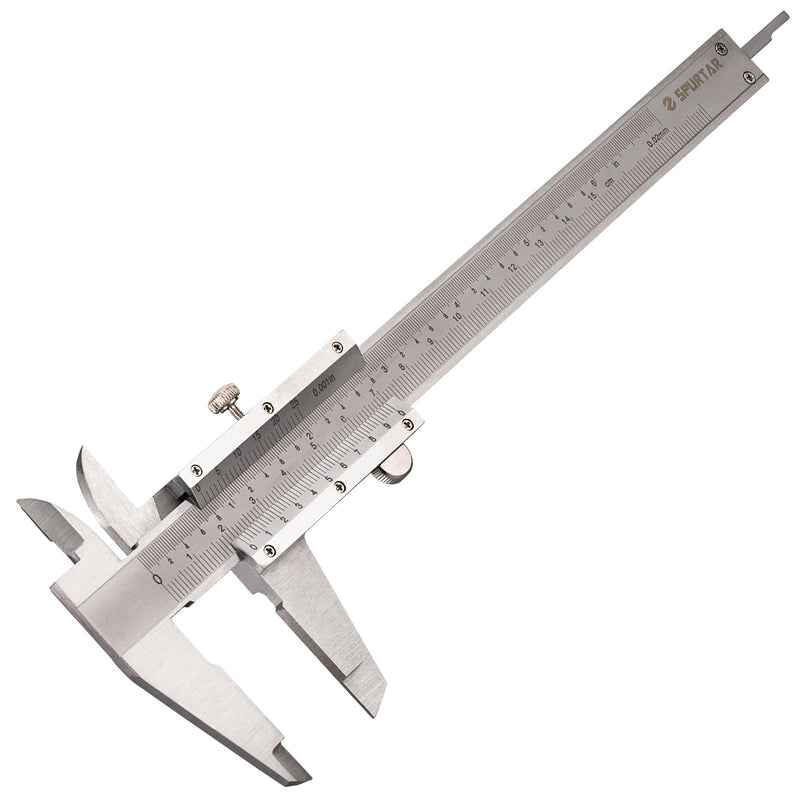 [Australia - AusPower] - Spurtar Vernier Calliper 150 mm / 6 Inch Calliper Analogue for Diameter Depth Step Measuring Accuracy: 0.02 mm / 0.001 Inch for Household DIY Jewellery Woodworking 