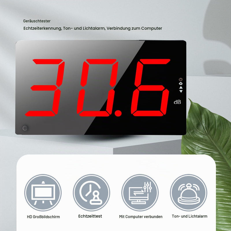 Decibel Meter, 30-130 DB Sound Level Meter with 3 Inch Large LCD Screen, Wall Mounted Noise Meter for Classroom, Decibel Display, Acoustic Alarm
