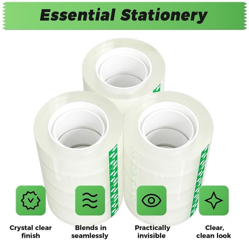 SWRT Tape, 24 Rolls Clear Tape Refills for Dispenser, Transparent Tape, 3/4 in x 800 in Tape Rolls, Strong Adhesive Tape for Gift Wrapping, Home, School & Office Tape