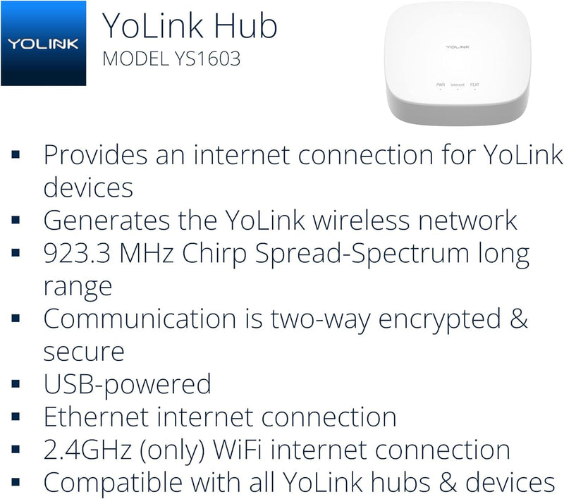 YoLink LoRa Smart Door Sensor Starter Kit: Hub & Door Sensor - Door Left-Open Reminders, up to 1/4 Mile Open-Air Range, up to 5 Year Battery Life, Alexa, IFTTT, Home Assistant