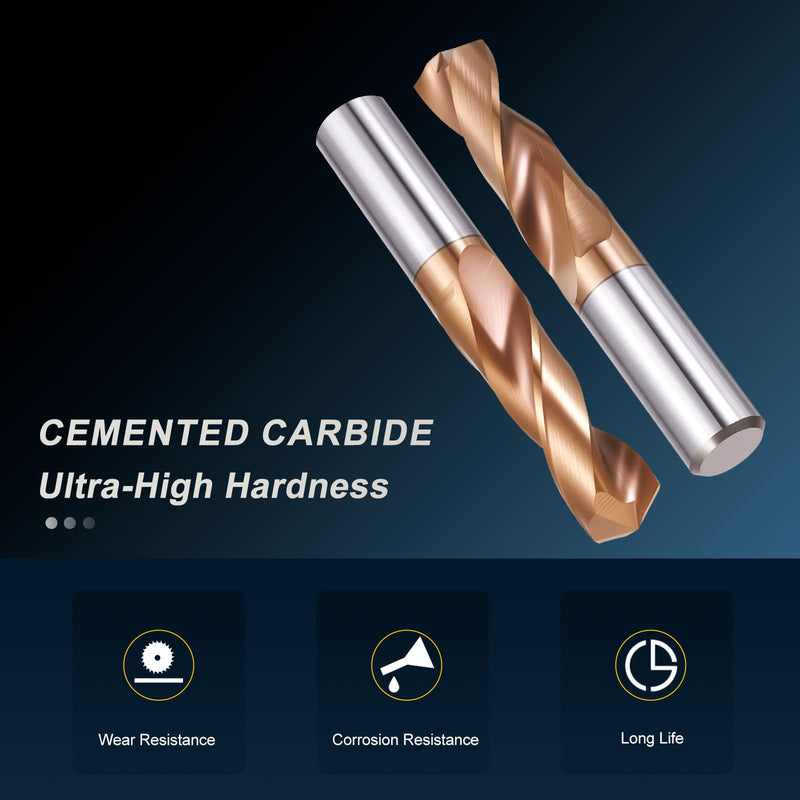 PATIKIL 12mm Drill Bit, Carbide Twist Jobber Bits Straight Shank 130° for Drilling Hard Metal Alloy Steel Stainless Steel Titanium Alloys - 1 Pack 12.0mm
