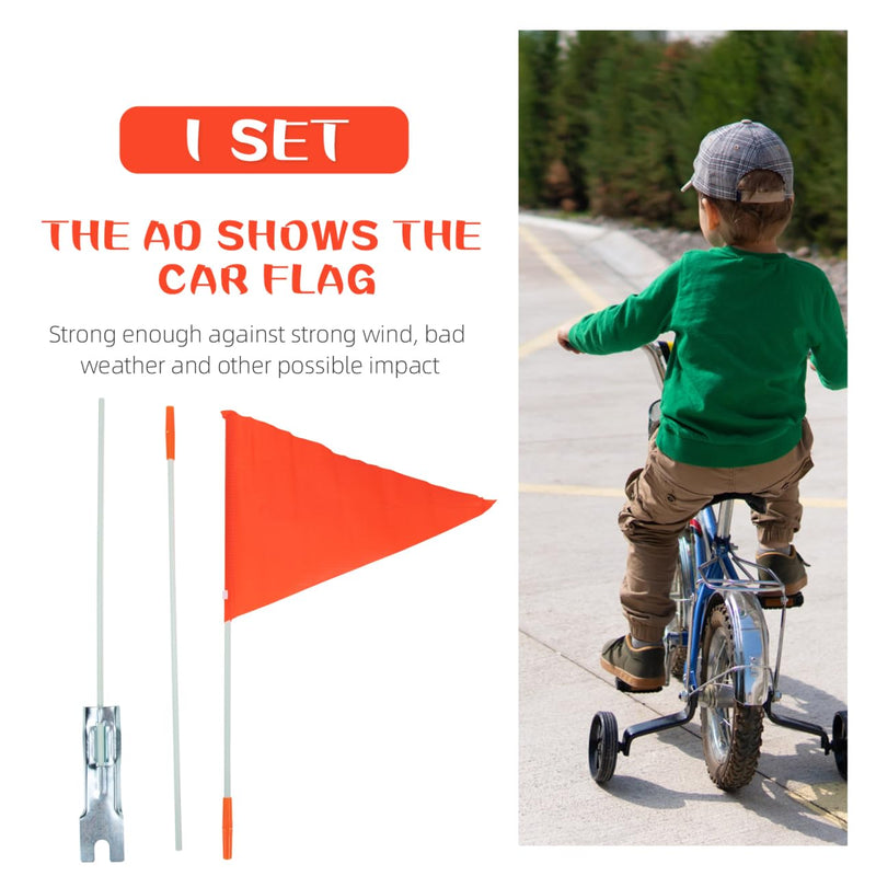 [Australia - AusPower] - Yardwe Bike Safety Flag with Pole, 2 Set Adjustable Height Bike Flags Waterproof Orange Safety Flag with Reflective Strip (6-Foot) 