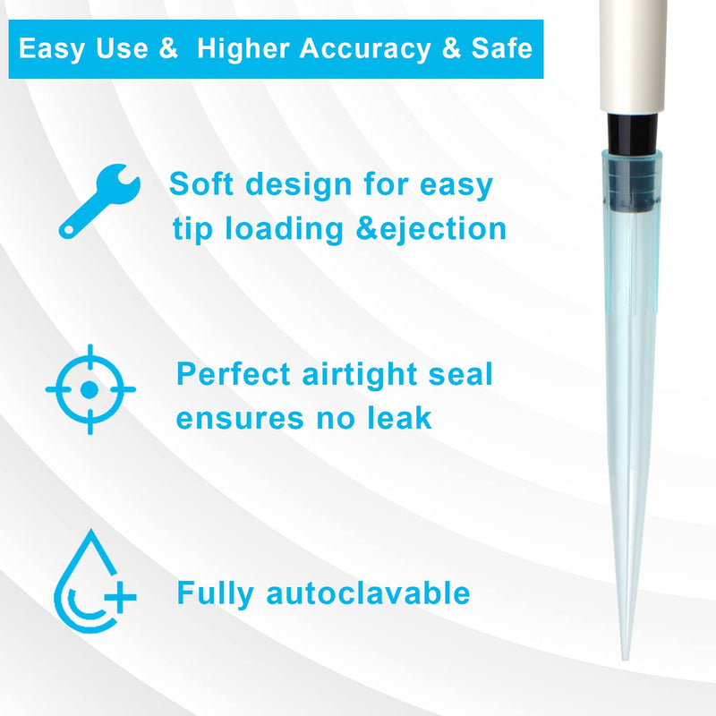 [Australia - AusPower] - ONiLAB Pipette Tips 1000 UL/ 1mL 500 PCS Clear Blue Laboratory Universal Plastic Liquid Pipettor Tips Polypropylene (PP) Autoclavable 1mL(500PCS) 