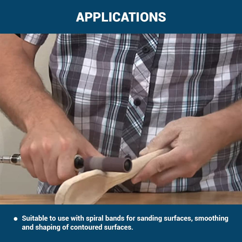 [Australia - AusPower] - Benchmark Abrasives 1" x 1" Rubber Expanding Drum for Spiral Band with 1/4" Mandrel for Sanding Smoothing Shaping Polishing Groove Fiberglass Hard Wood 1" x 1" 