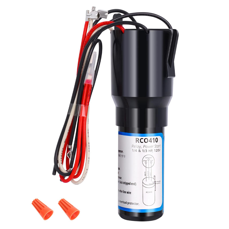 RCO410 3 in 1 Compressor Hard Start Capacitor Kit for Refrigerators & Freezers 1/4-1/3 H.P. 115VAC (3 pcs) RCO410