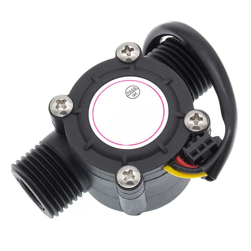DollaTek YF-S201 Water Flow Sensor Flow Meter Hall Flow Sensor Water Control 1-30L/min DC 5-18V for 1/2 Inch Water Heater Water Dispenser