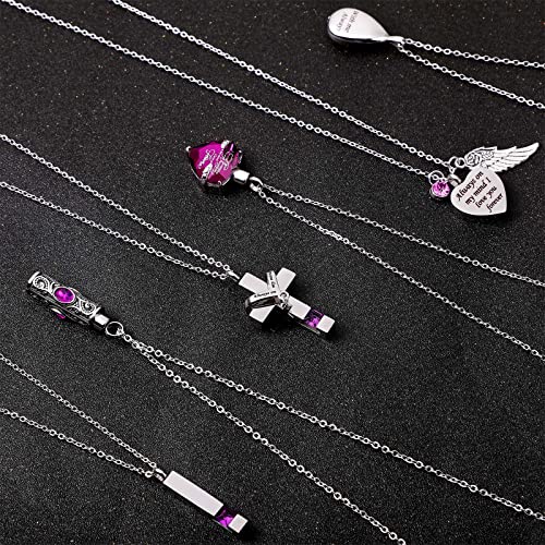 Jexine 10 Pcs Urn Necklace Cremation Jewelry for Men Purple
