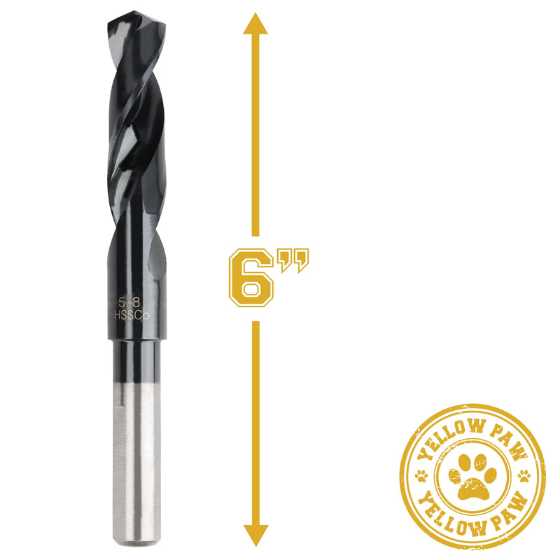 [Australia - AusPower] - 5/8 Inch Drill Bit for Metal - Industrial Grade M35 Cobalt Titanium Aluminum Nitrite - 5/8" Diameter & Total Length of 6" with Working Length of 3" Easily Drill Into Metal, Steel, & Aluminum 5/8" 1 