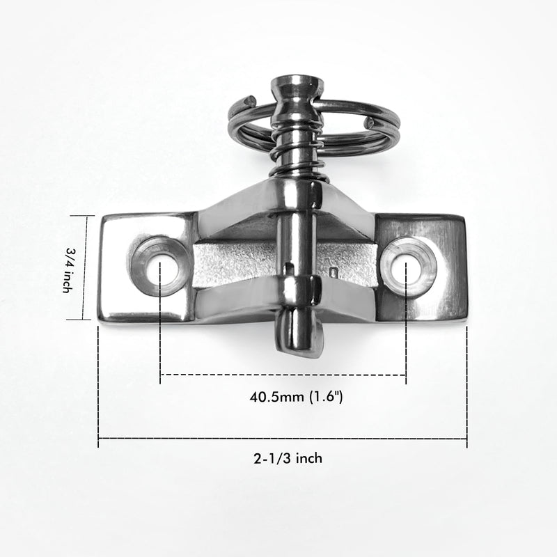 4 Pack Bimini Top Deck Hinge Hardware,with Pin and Ring,316 Stainless Steel, Installation 12 Screws,Fit 0.32" THK Eye Silver 0.32in