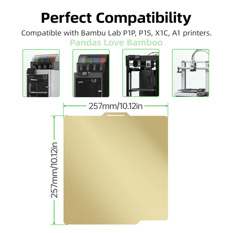 Smooth/Textured PEI Build Plate for Bambu-lab X1C X1E P1S P1P A1, BIQU Double-sided PEI Spring Steel Sheet for Bambulab 3D Printers, 257x257mm, 1 Piece 257*257 MM Smooth PEI+Textured PEI