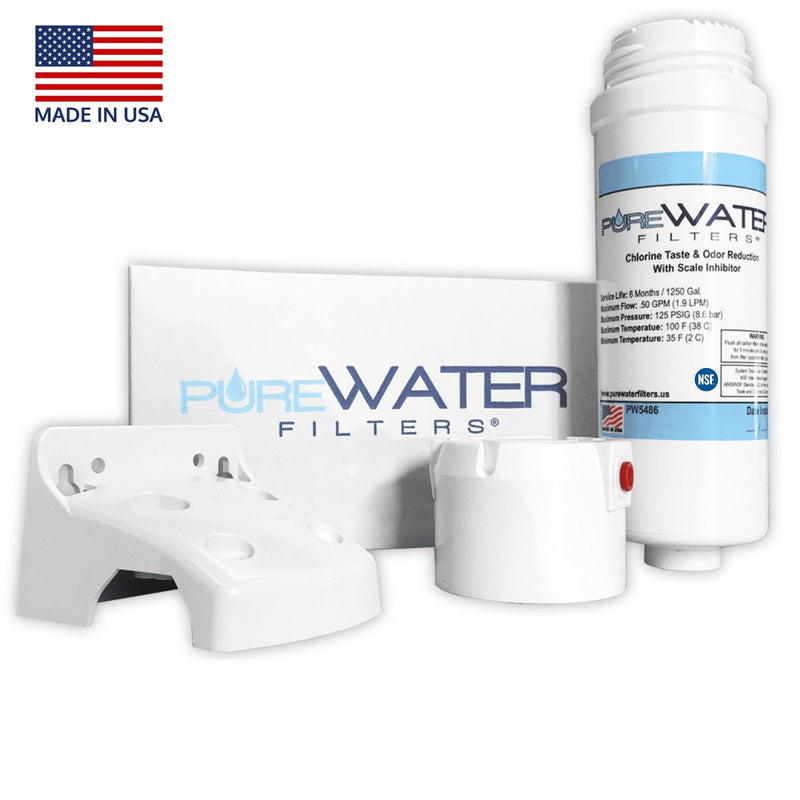 PureWater Filters Water Filter Kit Compatible with Keurig B150, K150, B155, K155, K2500, K3000, B3000, B3000SE, K3500, K4000 (Filter, Housing Head, Mounting Bracket with Screws)