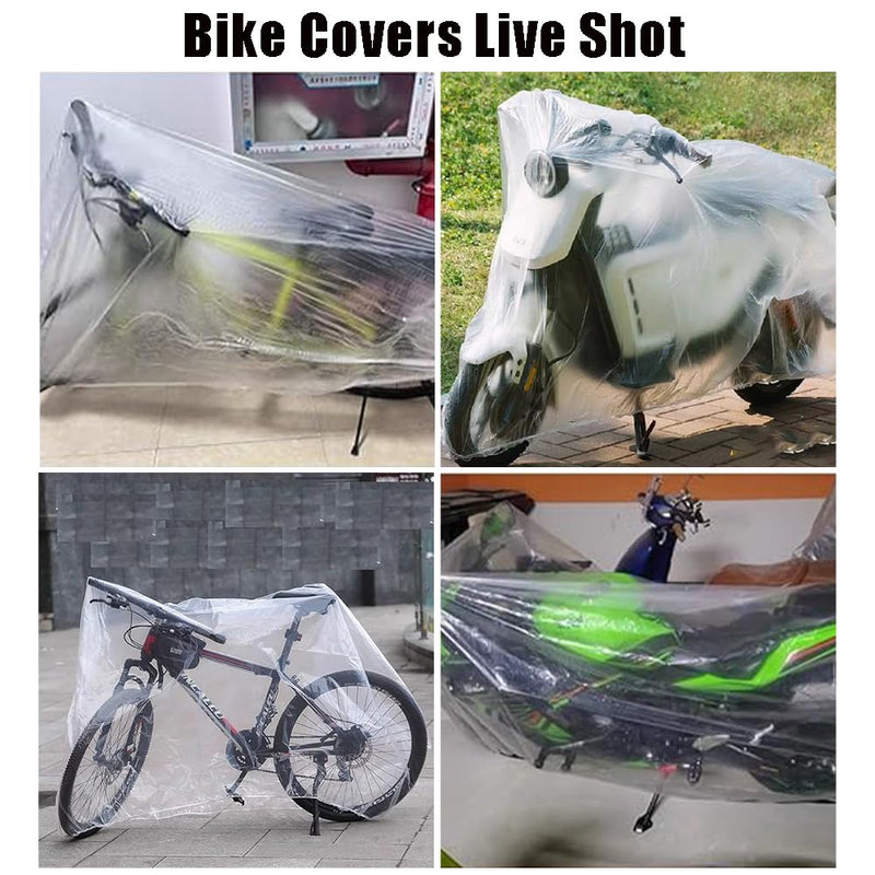 [Australia - AusPower] - Ouliget Disposable Clear Bike Covers, Waterproof Protection Dust Outdoor Rain Cover,Garage Storage Bag for Bicycles Mountain Bikes Electric Scooters Motorcycles,95 Inches,10 Pieces 95 Inches 