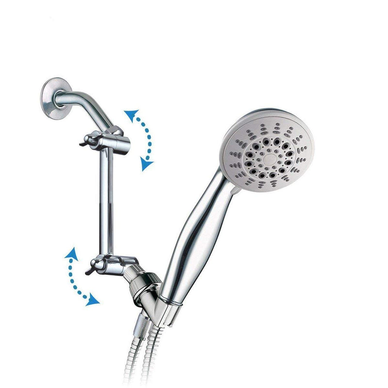 TRUSTMI 4 Inch Brass Shower Arm Extension Shower Head Combo Adjustable Height Arm Mount, Chrome