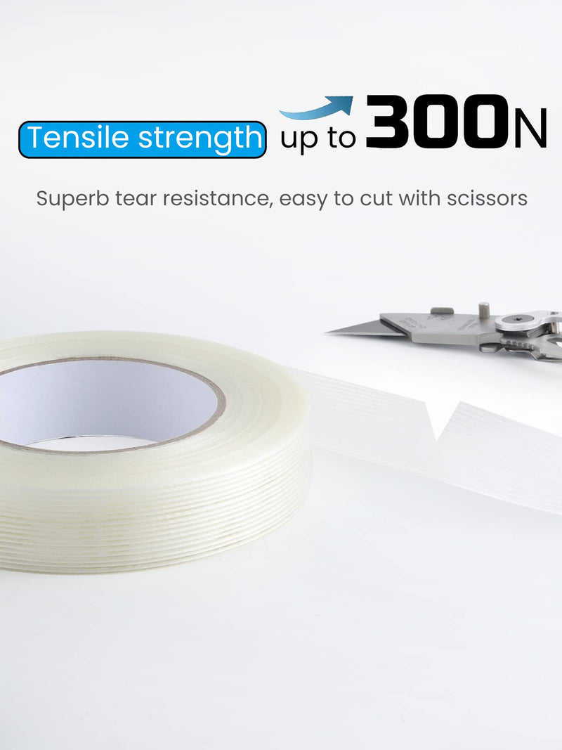 [Australia - AusPower] - Lichamp Fiberglass Tape 1 inch, 2 Pack 60 Yards (120 Total Yards) Filament Tape Nylon Fiber Glass Tape 