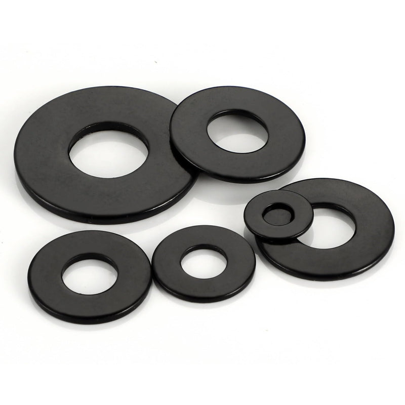 [Australia - AusPower] - 1/4" Black Flat Washer, 3/4" Outer Diameter, 304 Stainless Steel Metal Washer for Screws and Bolts (100 PCS) 1/4" x 3/4" OD 