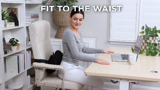 SweetSlubr Lumbar Support Pillow for Office Chair, Back Support, Black
