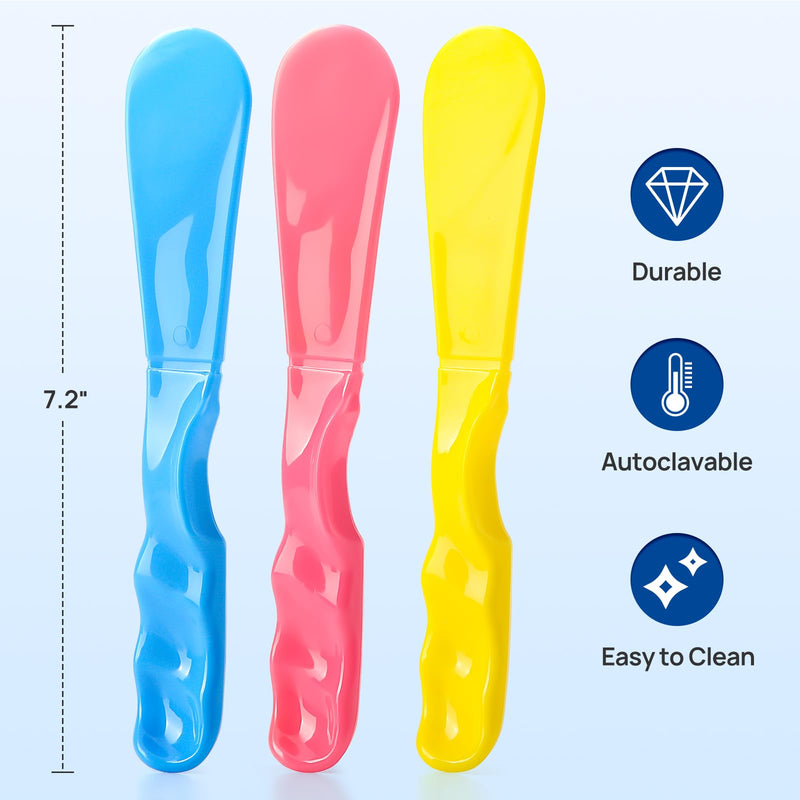 [Australia - AusPower] - JMU Dental Mixing Spatula, 10pieces Autoclavable Plastic Dental Mixer Spatula for Alginate Impression Plaster Materials, Blue 10 