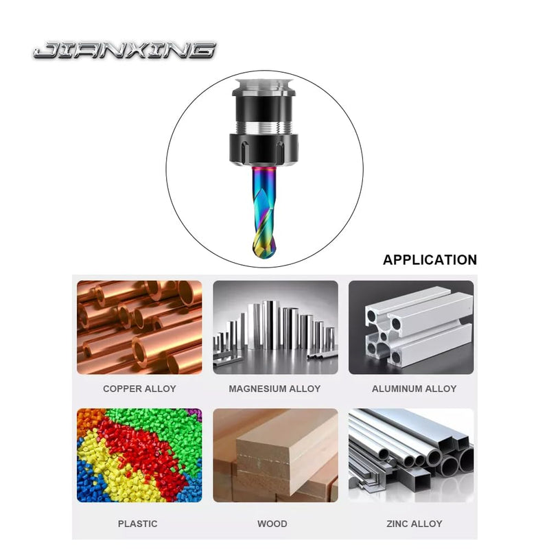 [Australia - AusPower] - 1/2" Extra Long DLC Coated 2-Flute Carbide Ball Nose End Mill, 4" Overall Length, Ideal for Aluminum, Copper Alloys & Plastic Machining–High Precision & Wear-Resistant Cutting Tool (1 Piece) 1/2" Extra Long 