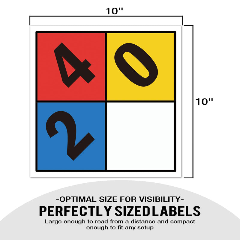 NFPA 704 2-4-0-0 Hazard Diamond Label Decal, 12 Inch Vinyl Sticker for Hazmat Storage and Emergency Response, 2 Pack