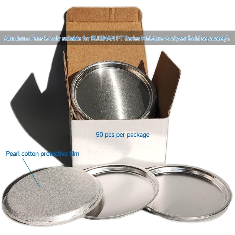 [Australia - AusPower] - Aluminum Sample Pan only Suitable for RUISHAN PT Series Moisture Analyzer, Size 100mm(3.94 inch), Pack of 50. Aluminum Pans for PT Series Moisture Analyzer 