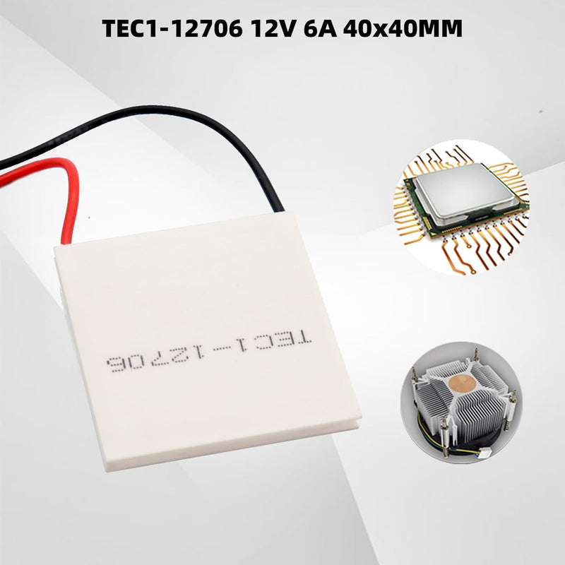 TEC1-12706 Peltier Element 12 V Ulegqin Peltier Element Module TEC1-12706 Peltier Heatsink Thermoelectric Cooler for Heat Dissipation in Electronic Devices (Pack of 2)