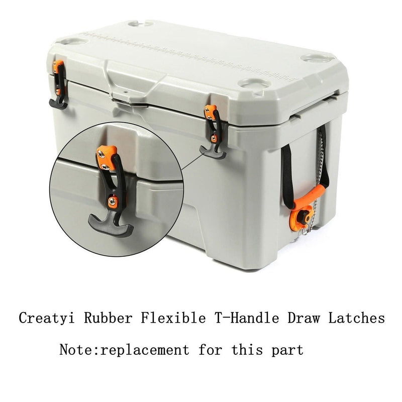 [Australia - AusPower] - 4 PCS Latest Model 8'' Rubber Flexible T-Handle Draw Latches,for Tool Box,Cooler, Golf Cart, Engineering Machine Hood or Farm Machinery (4 PCS 8'') Style 5 