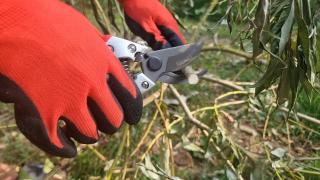 Kimura 8-inch bypass pruning shears with SK5 steel blades and non-slip ergonomic handles