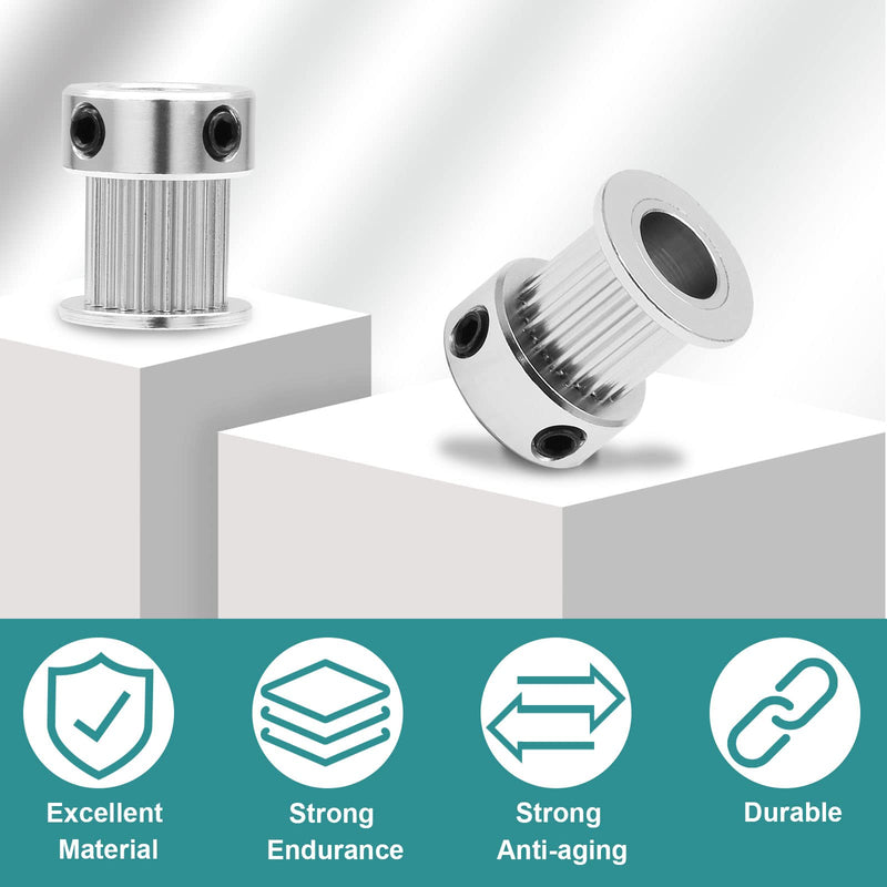 [Australia - AusPower] - 5pcs GT2 Pulley 20 Teeth 8mm Bore Fit 10mm Belt Width, Aluminum Timing Pulley Wheel Synchronous Wheels Gear Part for 3D Printer 10mm Belt, Pulley 