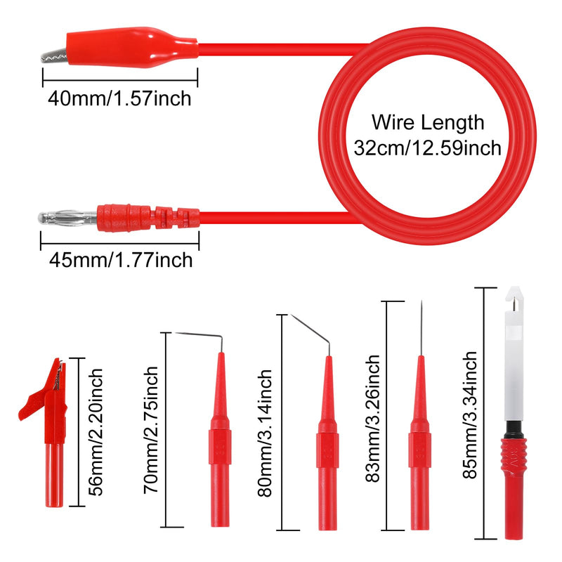 [Australia - AusPower] - 30pcs Back Probe Kit Banana Plug to Copper Alligator Clips Automotive Test Leads Set, Insulation Wire Piercing Probes, Back Probe Pins Test Wires for Car Repairing Diagnostic Circuit Testing 