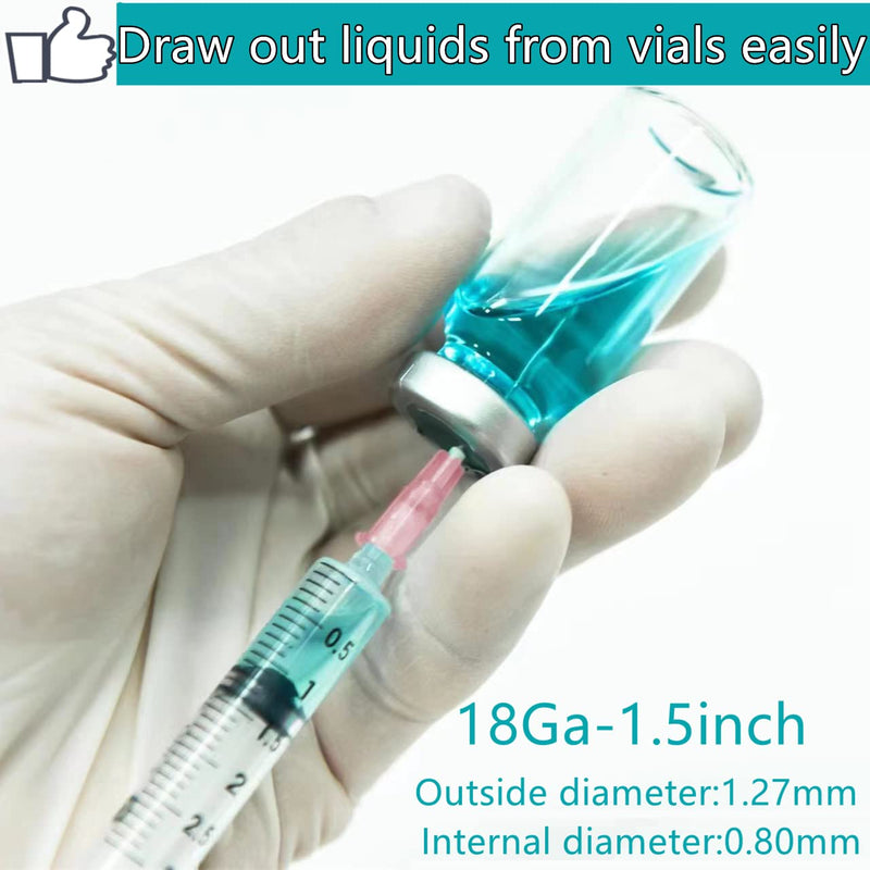 100 Pack 10ml 18Ga Lab Syringe Tools with Measurement, Individually Packed 100 pack - 10ml 18 gauge